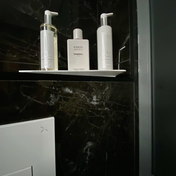 White shampoos in bathroom